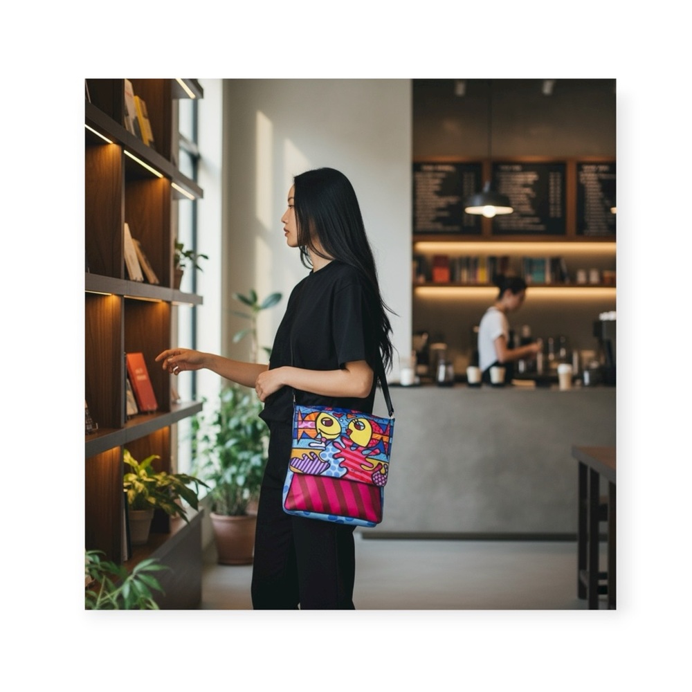 Romero Britto ❤︎︎ Iconic Deeply in Love Laptop iPad Messenger Bag ❤︎︎ Padded ❤︎︎
